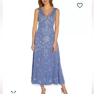 Adrianna Papell Tea Length French Blue dress